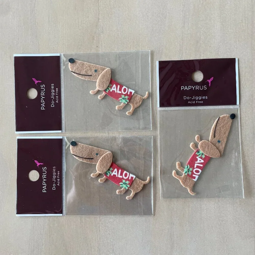 Papyrus Do-Jiggies Acid Free Hawaiian Aloha Dachshund Weiner Stickers